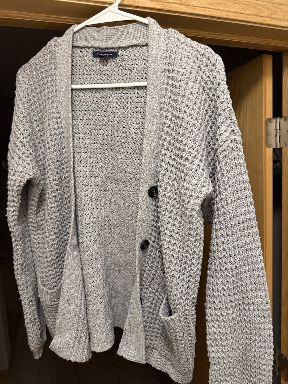 American Eagle Outfitters Heather Gray Knit Cardigan